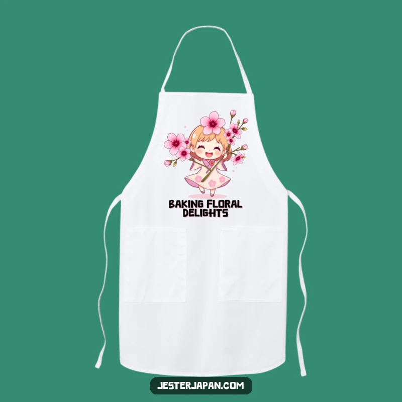 Funny Cherry Blossom Apron: Joyful Spring Character Chef Gift