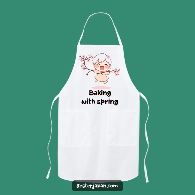 Funny Spring Hop Apron: Joyful Character, Humorous Kitchen Accessory