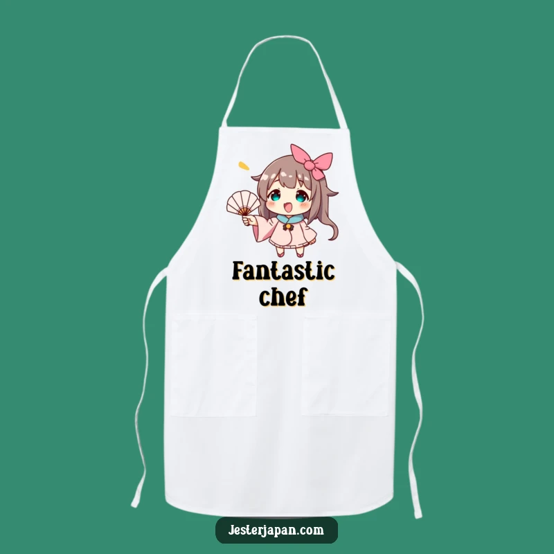 Funny Waving Fan Character Apron - Cook Cool with Cheerful Style