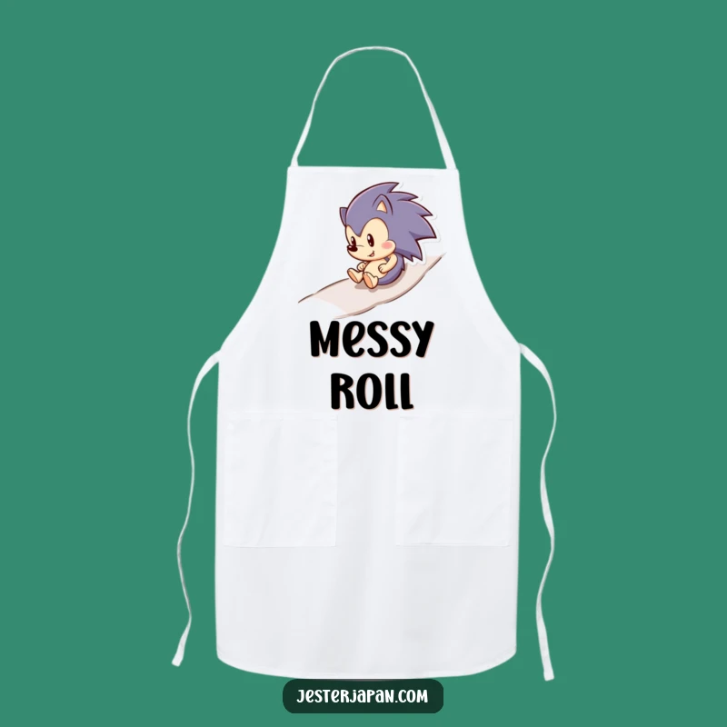 Funny Hedgehog Rolling Kitchen Apron - Cute Cooking Fun Gift