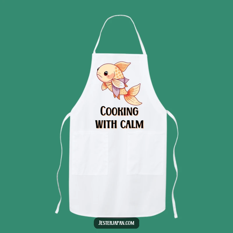 Funny Koi Kimono Apron: Serene Fish Chef, Elegant Kitchen Gift