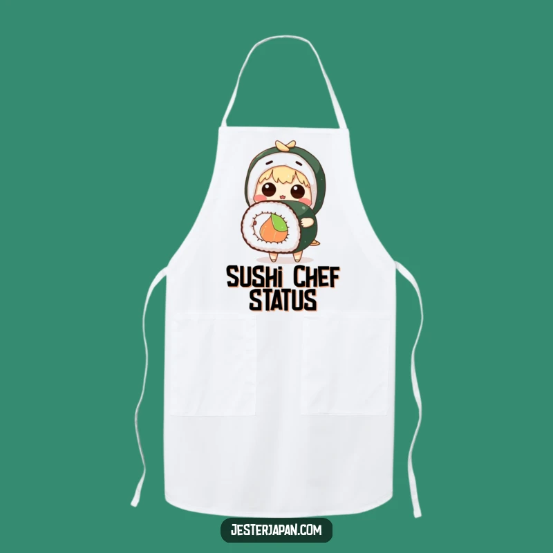 Funny Surprised Sushi Apron, Cute Chef Character - Hilarious Funny Gift for Cooks