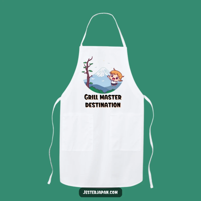 Funny Mount Fuji Chef Apron: Adventure in the Kitchen