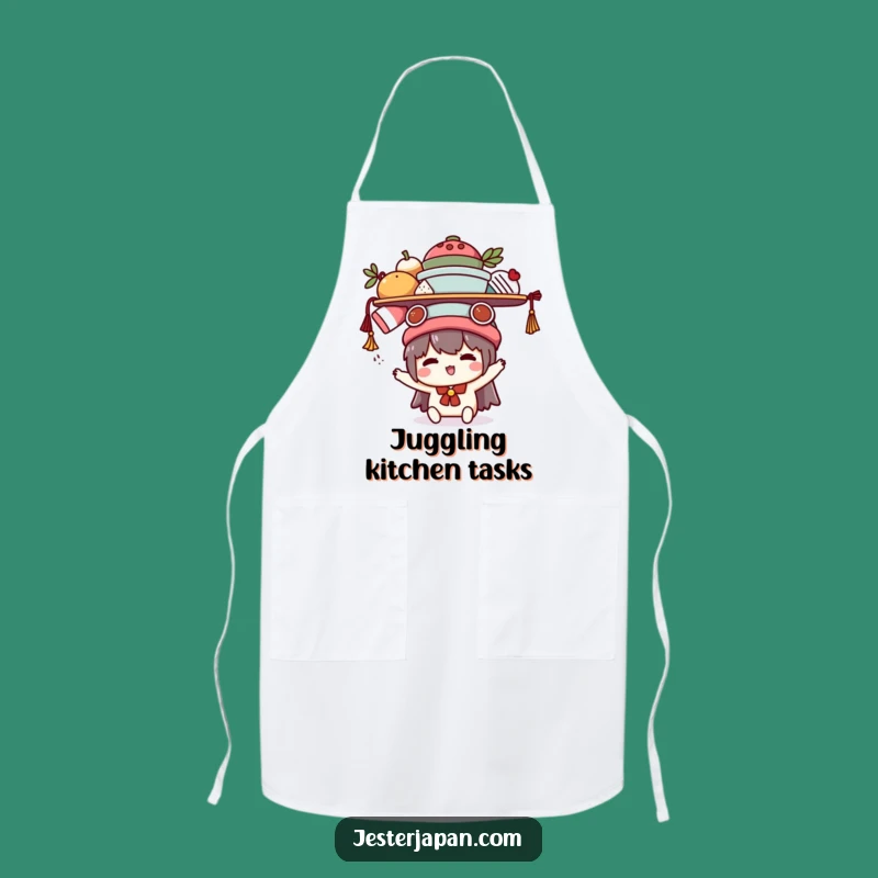 Funny Kawaii Balancing Act Apron: Cook with Humorous Skill
