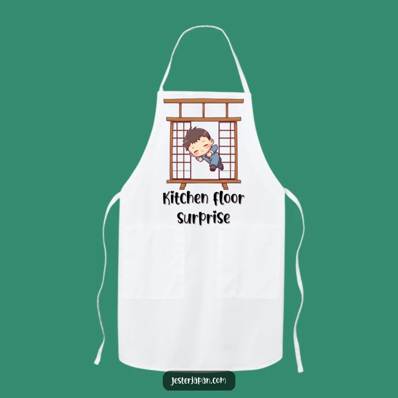 Funny Chibi Shoji Screen Apron - Cook with Comedic Flair!