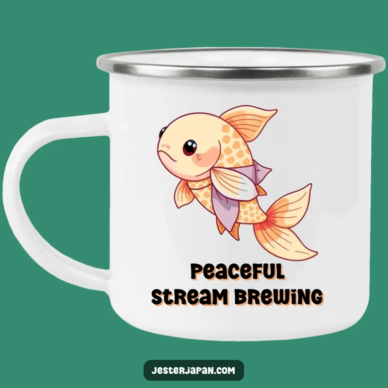 Adventure Funny Koi Kimono Camping Mug: Serene Fish, Outdoors Gift