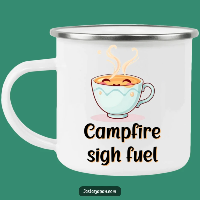 Funny Tea Cup Camping Mug - Durable and Humorous Outdoor Companion