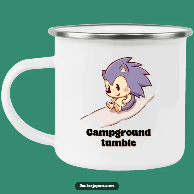 Funny Hedgehog Rolling Enamel Camping Mug - Adventure Smile Gift