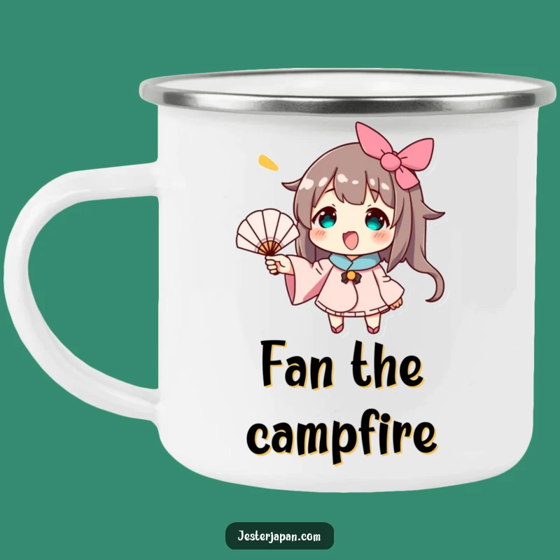 Funny Waving Fan Character Camping Mug - Cool Adventures Start Here