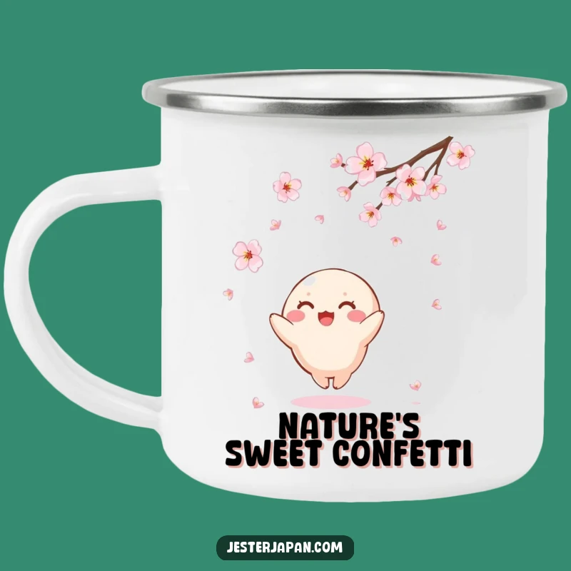 Funny Kawaii Cherry Blossom Camping Mug: Spring Adventures Await