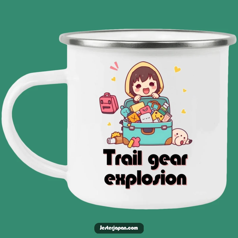 Funny Packing Kawaii Camping Mug: Adventure with Chaotic Character