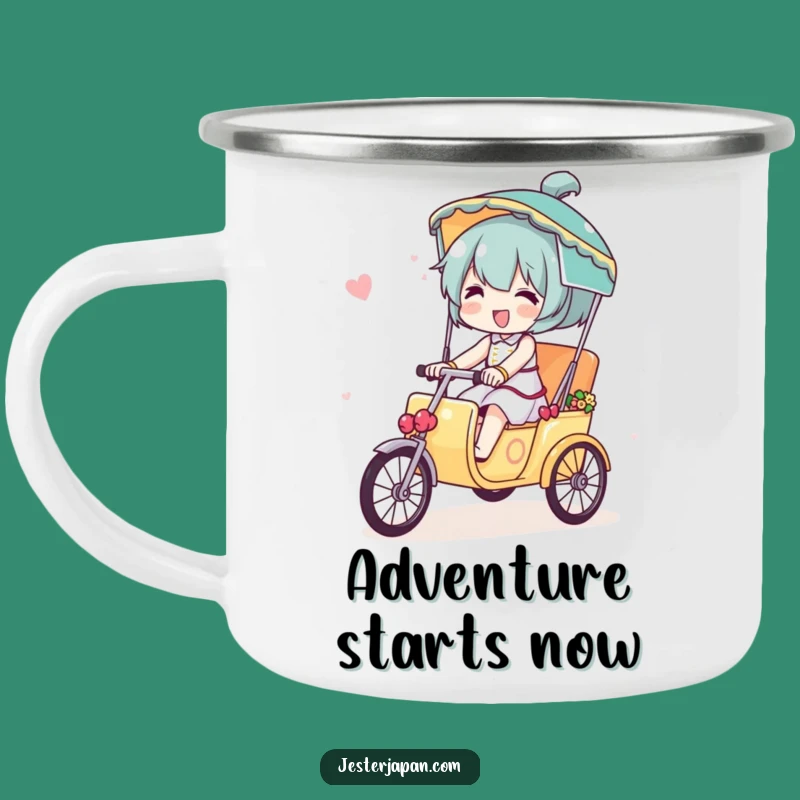 Funny Rickshaw Rider Camping Mug - Durable & Hilarious Travel Companion