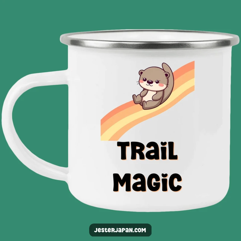 Funny Otter Rainbow Enamel Camping Mug - Adventure Ready Gift