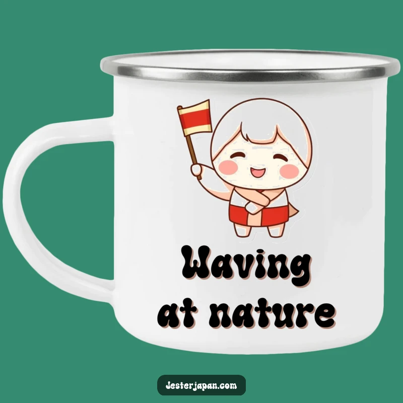 Durable Funny Kokeshi Doll Camping Mug for Cheerful Outdoor Adventures