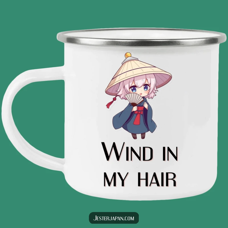 Funny Posed Fan Dancer Camping Mug, Traditional Hat Cup - Ideal Funny Gift