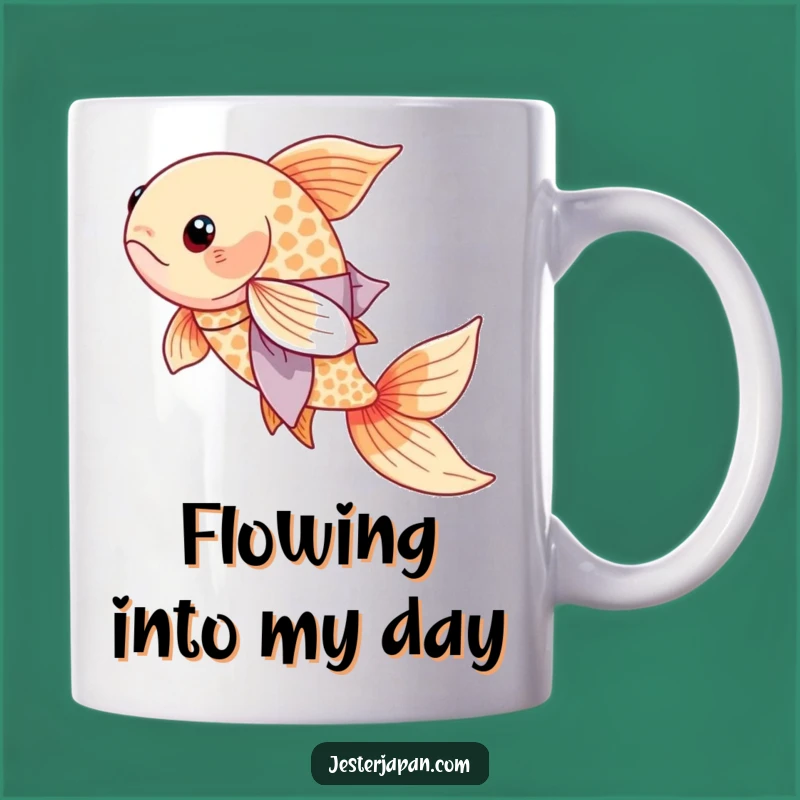 Funny Koi Kimono Mug: Serene Fish, Elegant Japanese Gift Idea