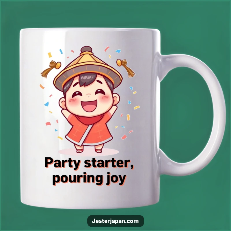 Funny Confetti Throwing Character Mug: A Hilarious Traditional Hat Gift for Joyful Celebrations