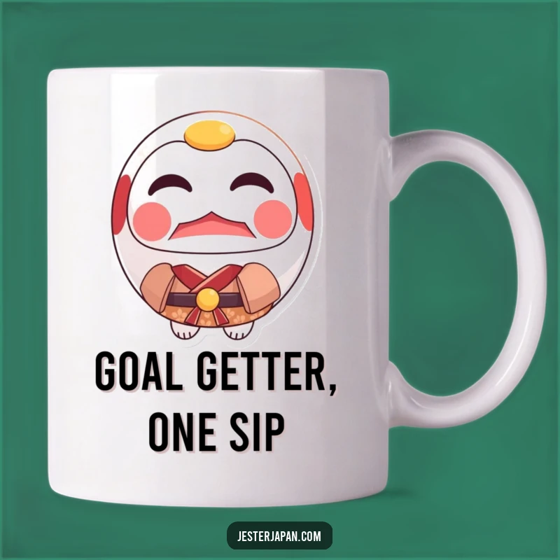 Funny Daruma Kimono Mug: Resolute Doll, Motivational Japanese Gift Idea