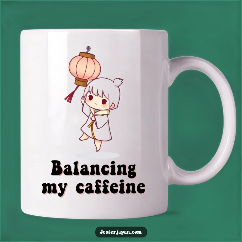 Funny Lantern Balance Mug: Playful Character's Skill, Perfect Humorous Gift