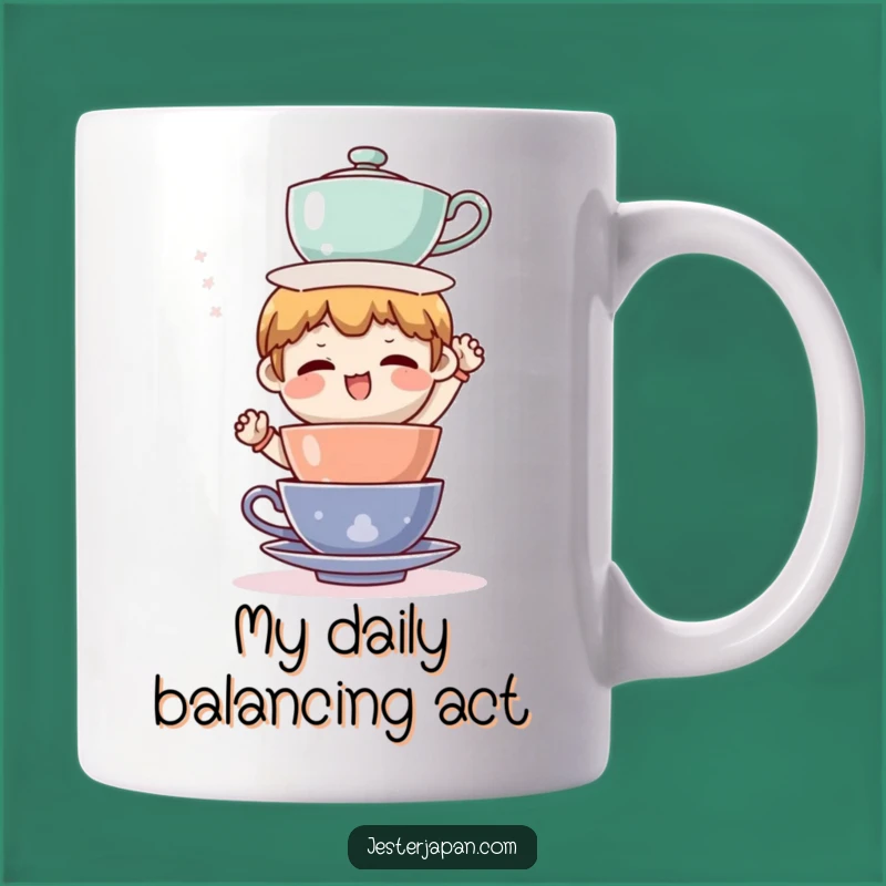 Funny Tea Cup Balance Mug - Hilarious Gift for Tea Lovers