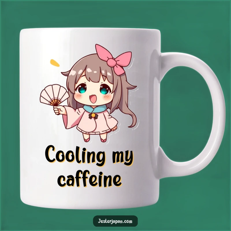 Funny Waving Fan Character Mug - Keep Your Cool with Hilarious Style