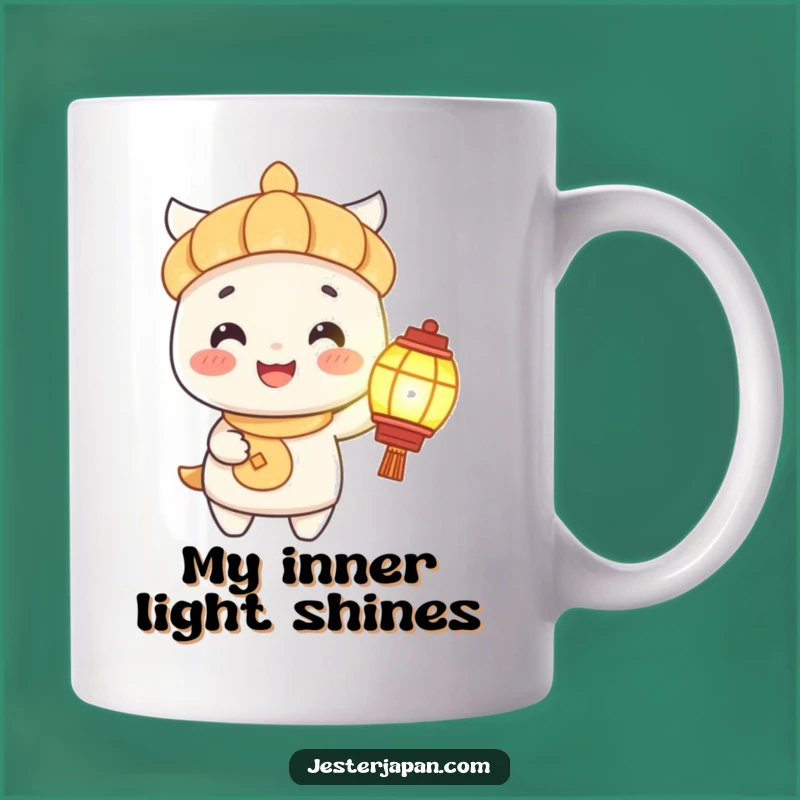 Funny Lantern Character Mug: Illuminate Your Day With This Cheerful Funny Gift