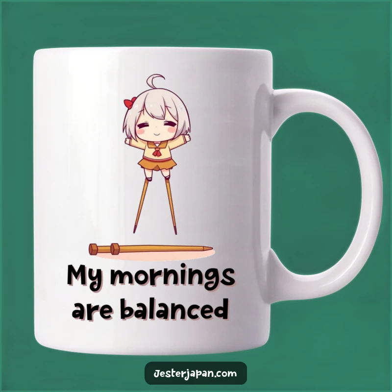 Funny Chopstick Stilts Mug - Hilarious Balance Artist Gift for Foodies & Clumsy People