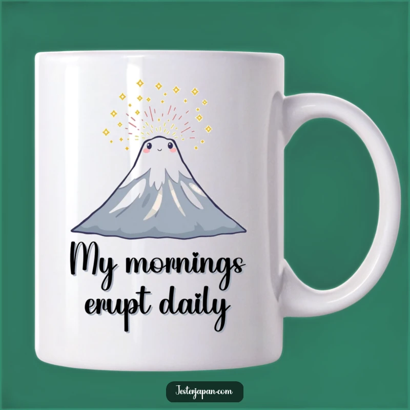 Funny Mount Fuji Sparkle Eruption Mug - Hilarious Gift for Mountain Lovers
