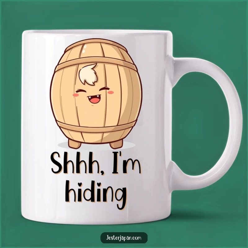 Funny Sake Hideout Mug: Mischievous & Humorous Gift for Drinkers