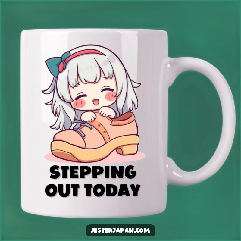 Funny Geta Shoe Try-On Mug, Rosy Cheek Character - Perfect Funny Gift
