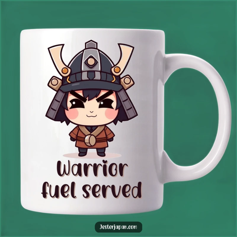 Funny Samurai Helmet Mug: Confident Character Smirk, Warrior Humor, Perfect Gift