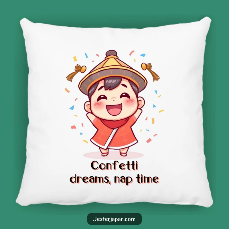 Funny Confetti Character Pillow: Snuggle Up with Laughter and This Traditional Hat Design