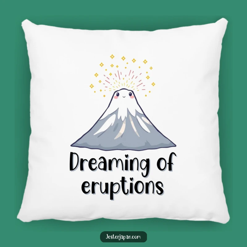 Cozy Funny Mount Fuji Sparkle Pillow - Comfy Humor and Mountain Charm Gift