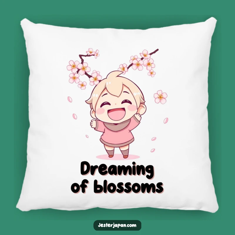 Funny Cherry Blossom Pillow - Cozy & Joyful Spring Decor