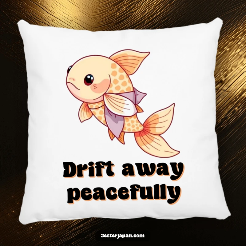 Funny Koi Kimono Pillow featuring a serene koi fish in a flowing kimono, offering plush comfort and tranquility.