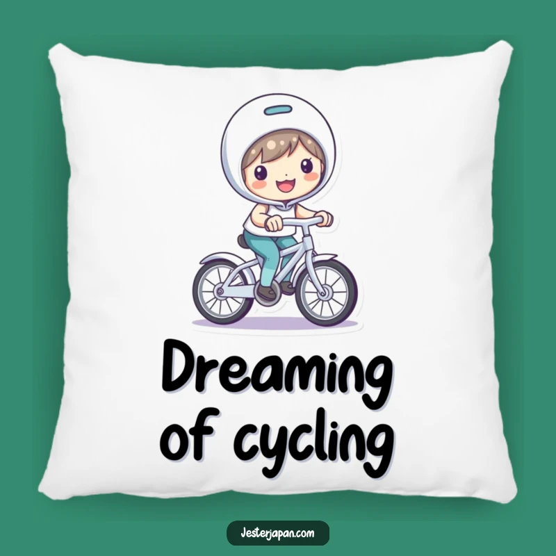 Funny Bicycle Riding Pillow: Snuggle with Smiling Character's Playful Comfort