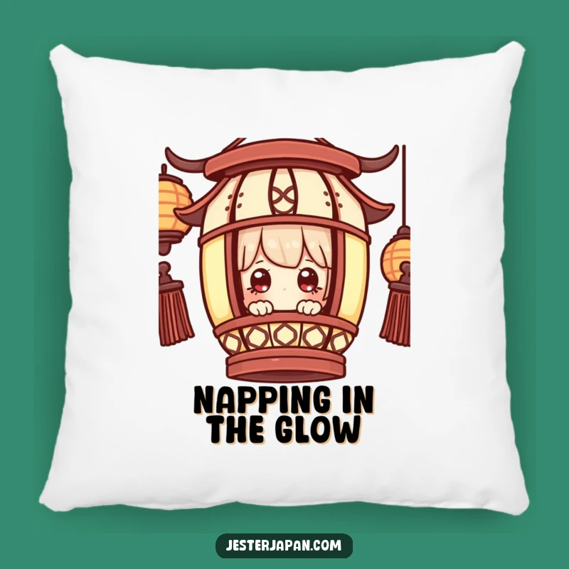 Funny Lantern Peek Pillow: Wonder Character Comfort, Humorous Accent Pillow