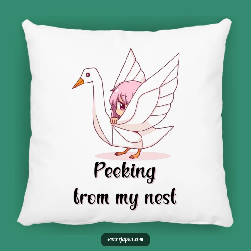 Funny Origami Crane Pillow - Cozy & Playful Artistic Accent