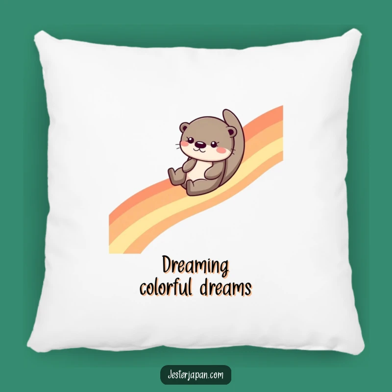 Funny Otter Rainbow Slide Pillow - Soft & Cozy Cute Decor Gift