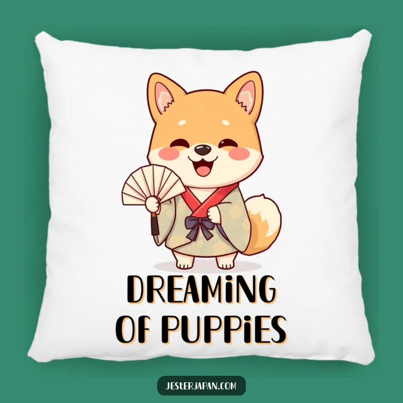 Funny Shiba Dog Kimono Pillow - Cozy Happy Waving Cushion Gift