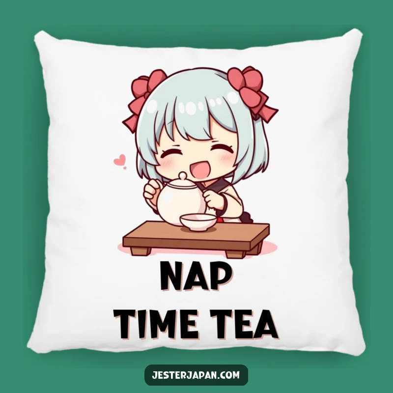 Funny Tiny Tea Ceremony Pillow - Comfy & Hilarious Calm