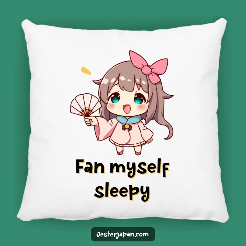Funny Waving Fan Character Pillow - Cozy Comfort with a Cool Touch
