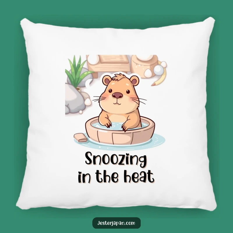 Funny Capybara Hot Spring Pillow: Comfy Relaxation & Hilarious Support
