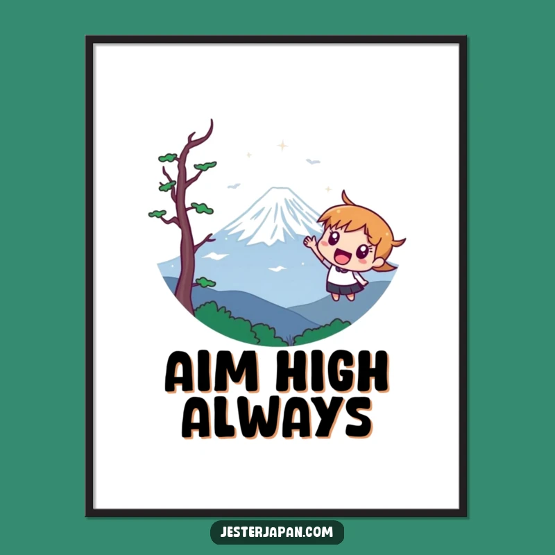 Funny Mount Fuji Adventure Digital Art: Inspiring Decor for Explorers
