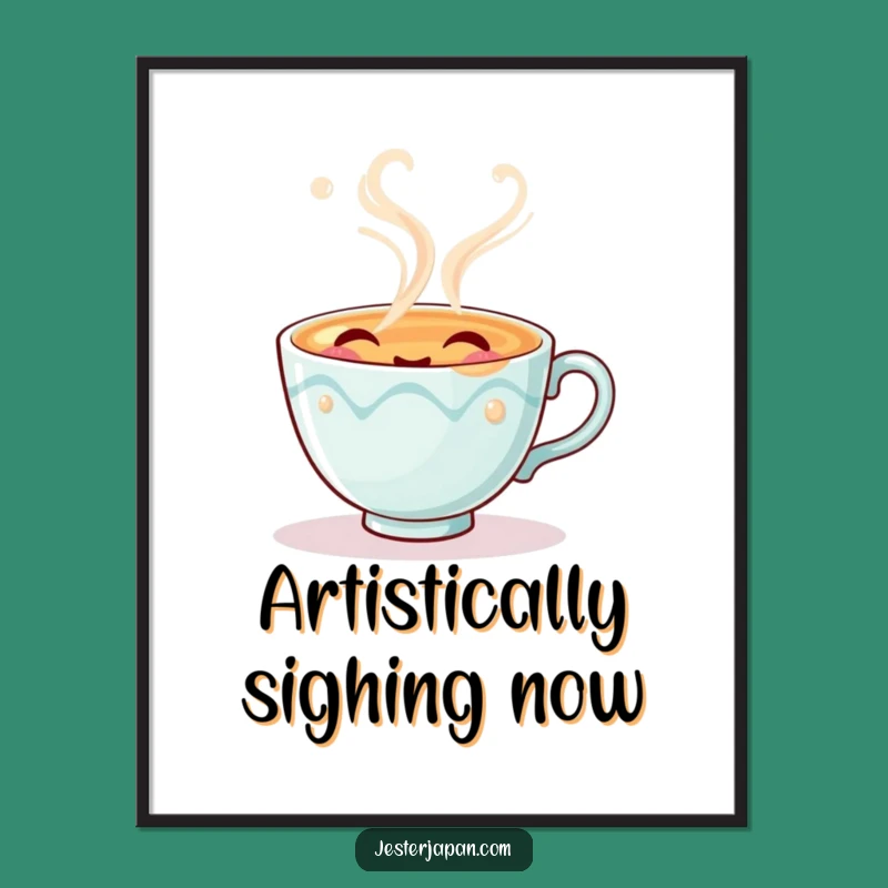 Funny Tea Cup Digital Art - Instant Humorous Decor for Tea Lovers