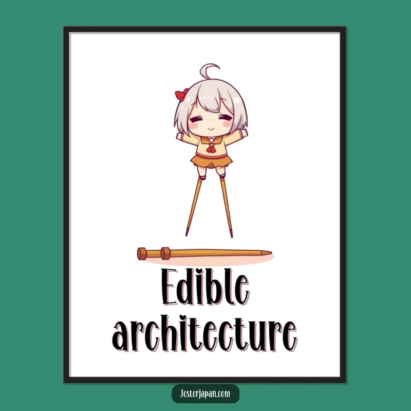 Funny Chopstick Stilts Digital Art - Hilarious Printable Decor for Food Lovers