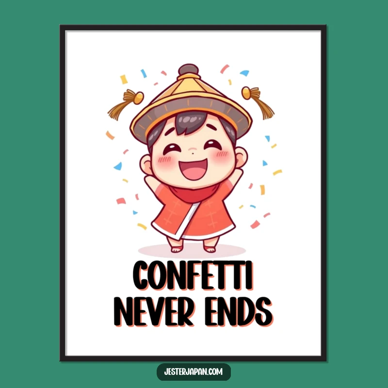 Funny Confetti Character Digital Print: Instant Joy with This Hilarious Traditional Hat Artwork
