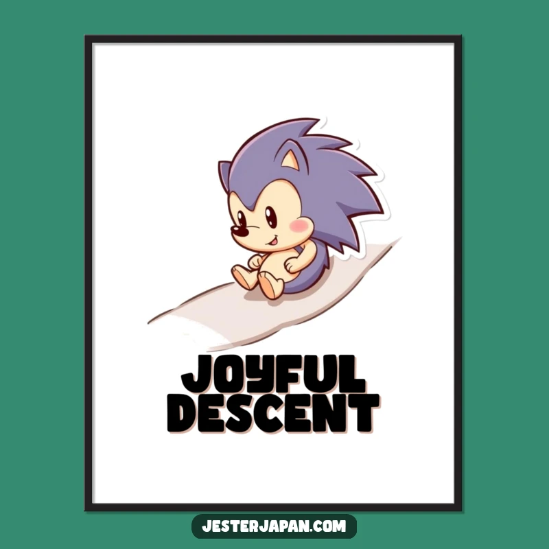 Funny Hedgehog Rolling Digital Art - Instant Joyful Decor Gift