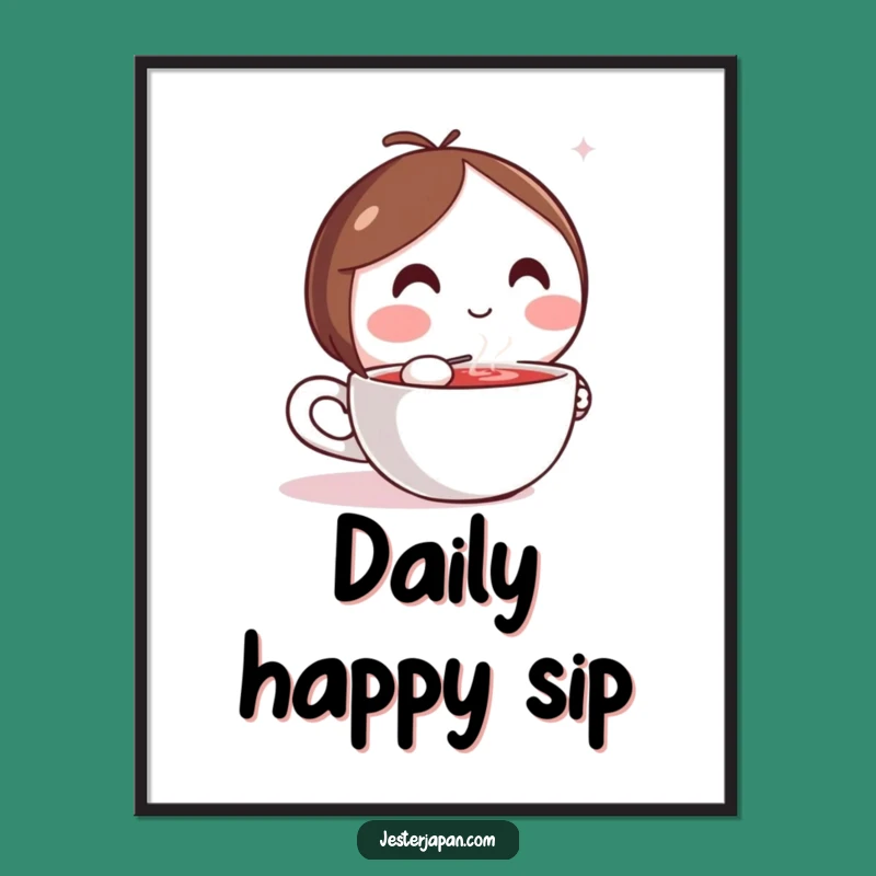 Funny Kawaii Peaceful Moment Digital Print - Humorous Wall Art