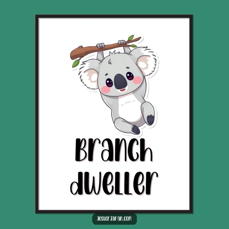 Funny Koala Upside Down Digital Art: Instant Download for Hilarious Relaxation Decor